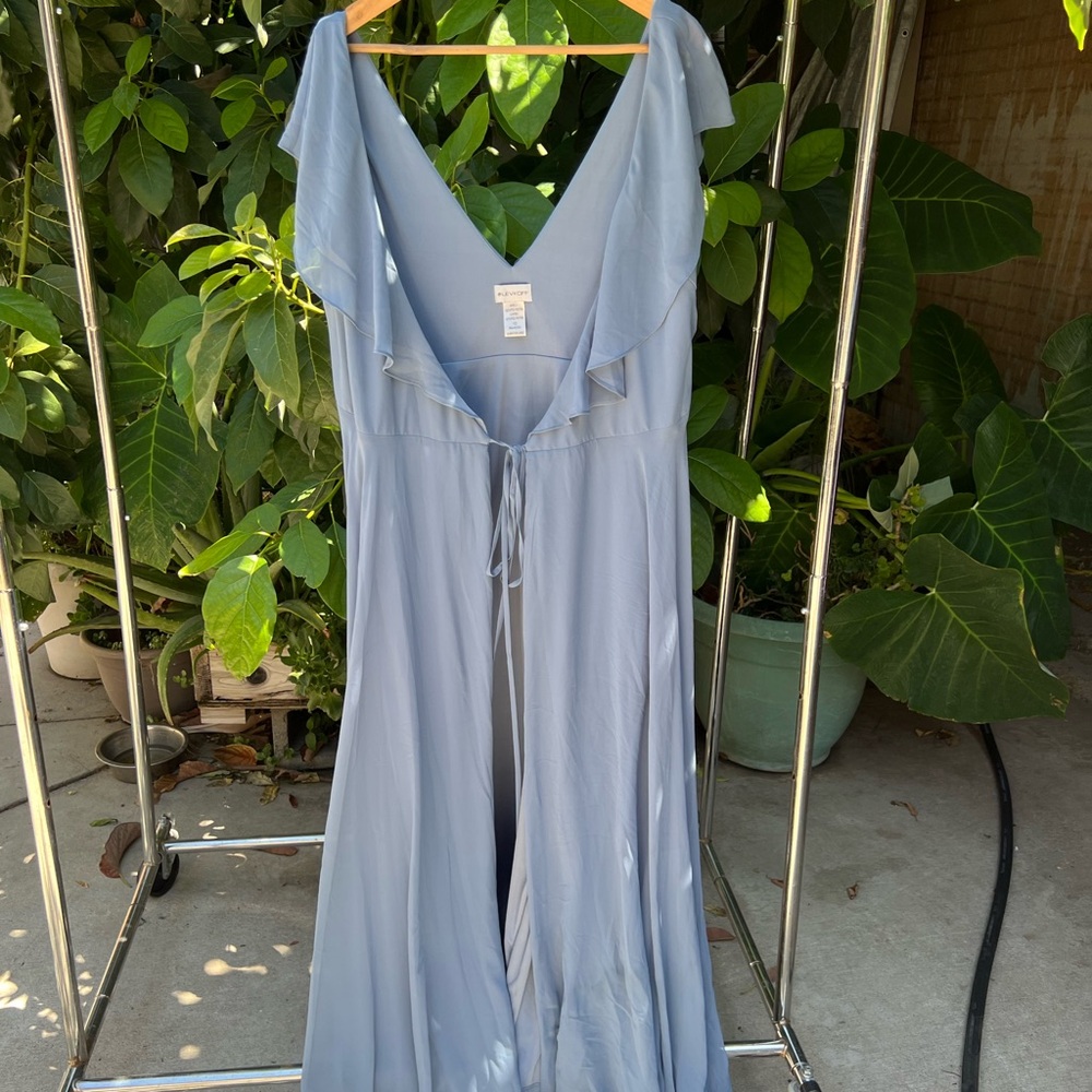 Levkoff Light Blue wrap Maxi Dress